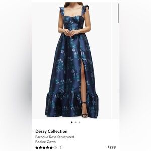 Floral navy black tie/formal dress
